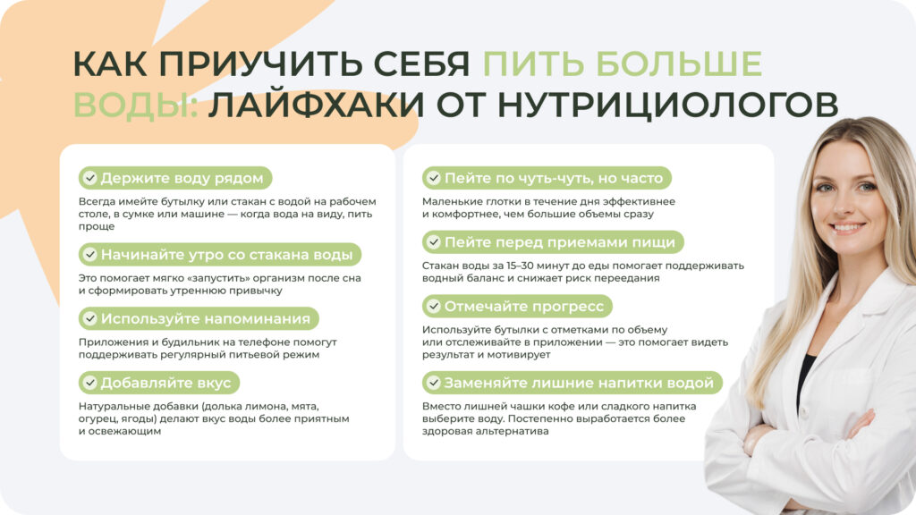 Советы нутрициологов, которые помогут мягко нормализовать водный баланс Памятка: как приучить себя пить больше воды