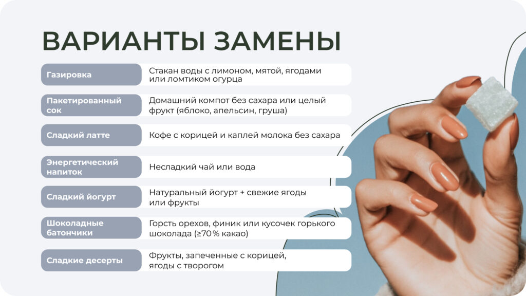 Варианты замены сладких напитков Чем можно заменить сахаросодержащие напитки