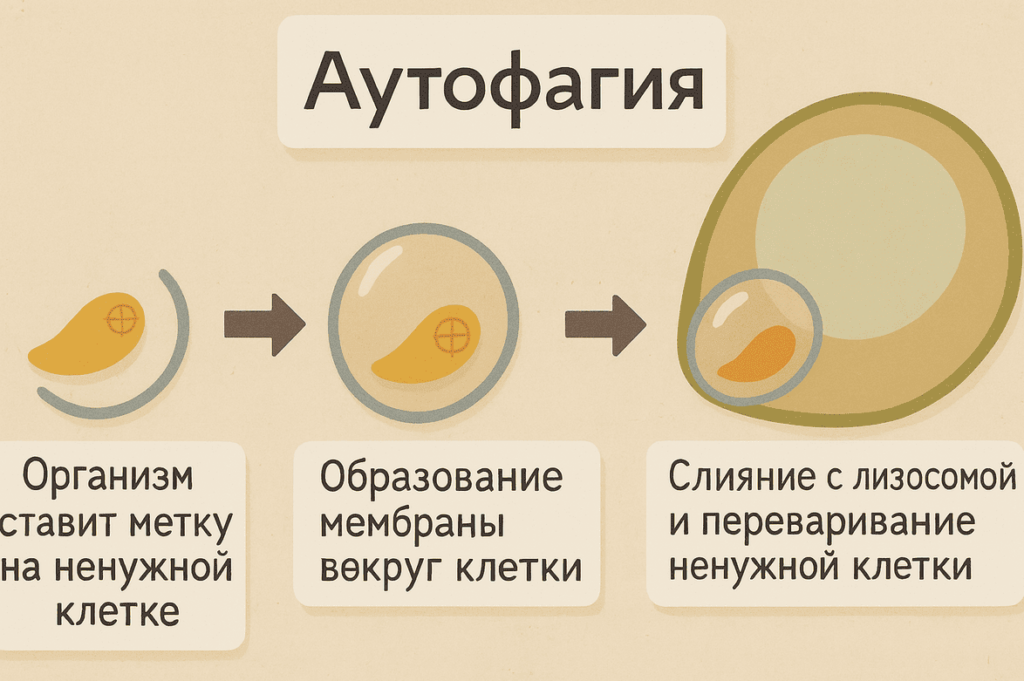 Изображение процесса аутофагии