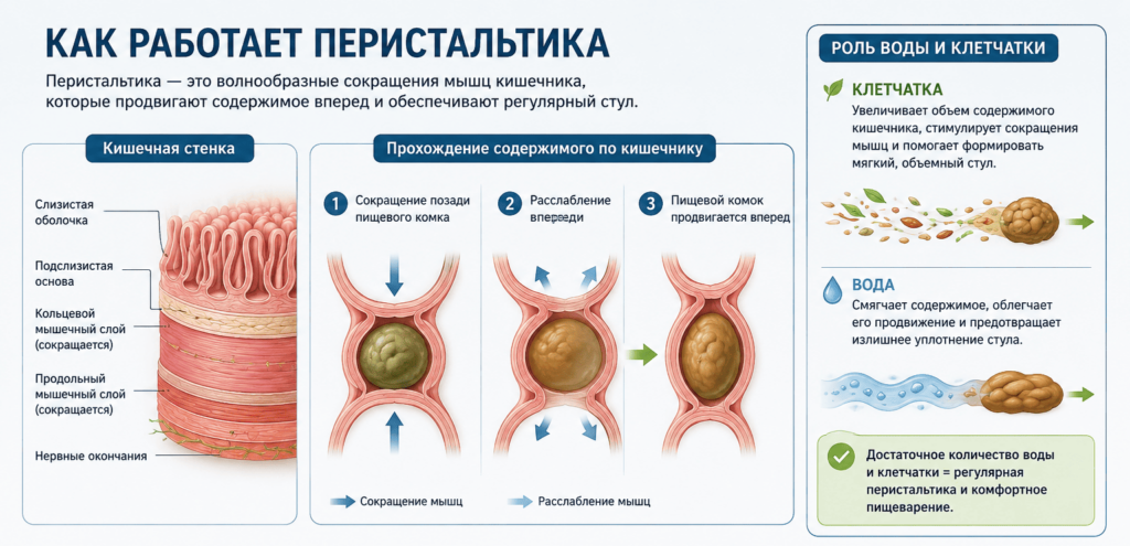 Как проходит содержимое по кишечнику Как работает перистальтика кишечника