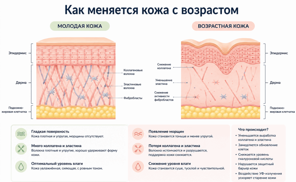 Как меняется кожа с возрастом