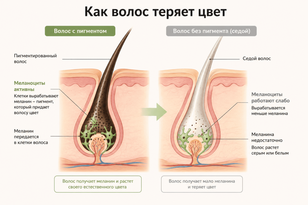Как волос теряет волос