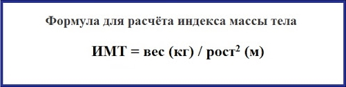 Формула для расчета индекса массы тела 
